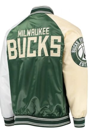 Milwaukee Bucks Tricolor Remix Satin Jacket