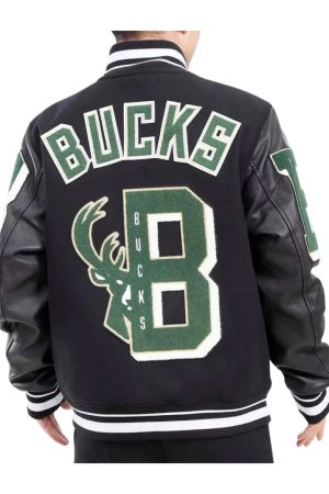 Mashup Milwaukee Bucks Varsity Black Jacket