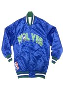 Minnesota Timberwolves 90’s Blue Satin Jacket