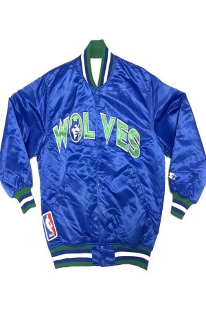 Minnesota Timberwolves 90’s Blue Satin Jacket