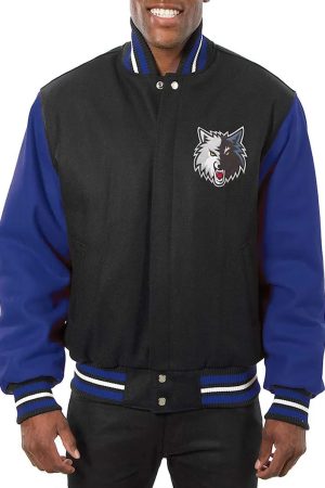 Minnesota Timberwolves Domestic Black and Royal Jacket