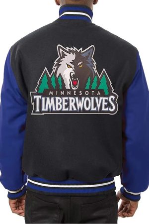 Minnesota Timberwolves Domestic Black and Royal Jacket