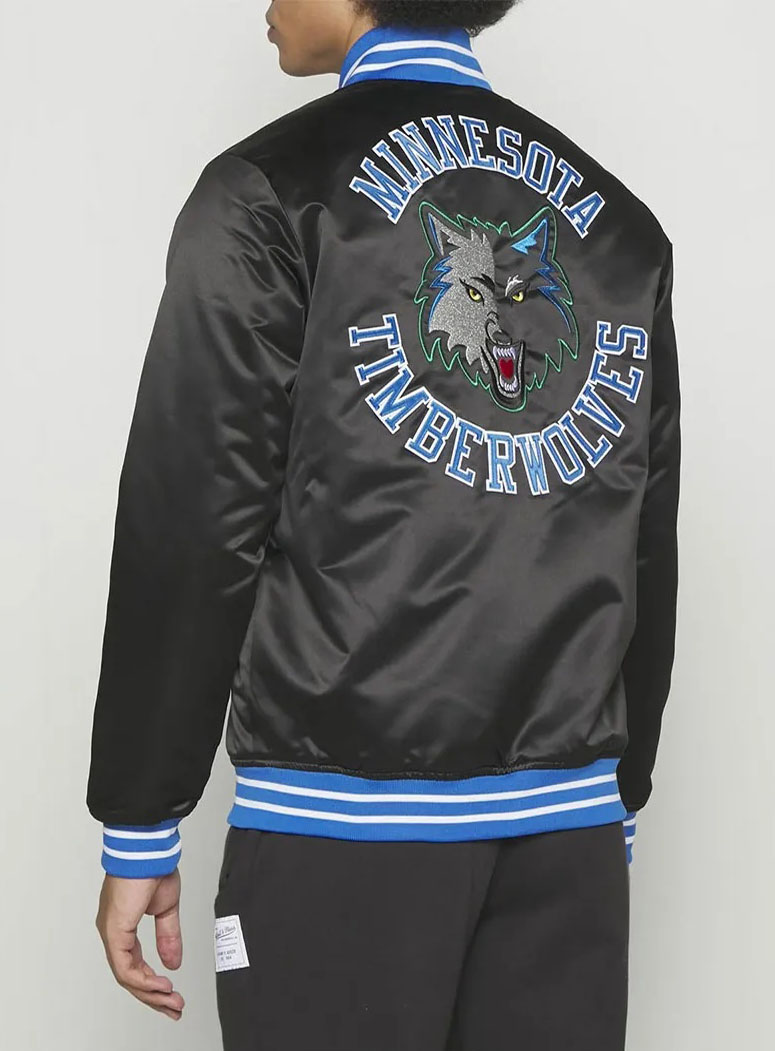Minnesota Timberwolves Heavyweight Satin Jacket 2 Minnesota Timberwolves Heavyweight Satin Jacket