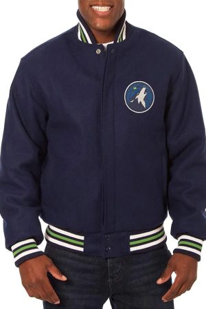 Minnesota Timberwolves Navy Varsity Wool Jacket