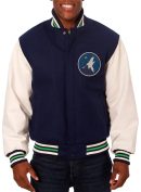 Minnesota Timberwolves Varsity Wool & Leather Jacket