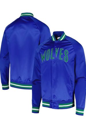 Minnesota Timberwolves Throwback Wordmark Blue Jacket