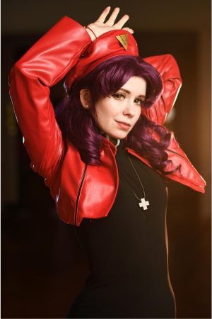 Misato Katsuragi Evangelion Red Leather Jacket