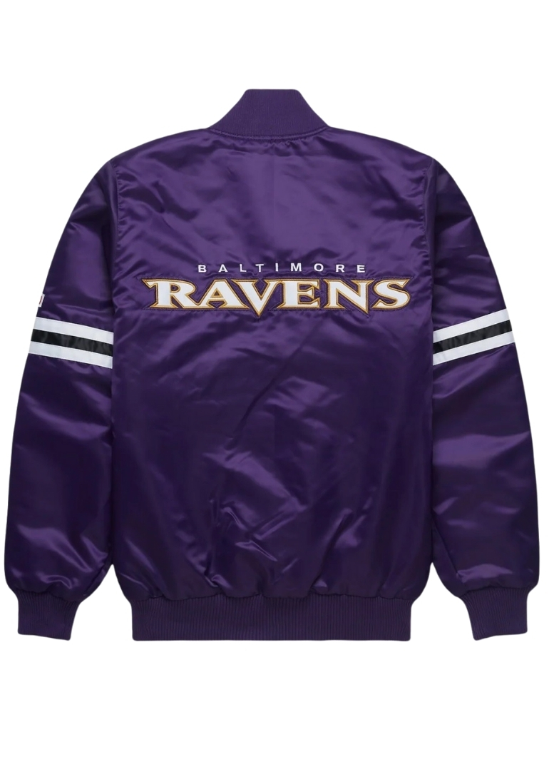 Baltimore Ravens Satin Varsity Jacket 2 NFL Baltimore Ravens Purple Satin Varsity Jacket