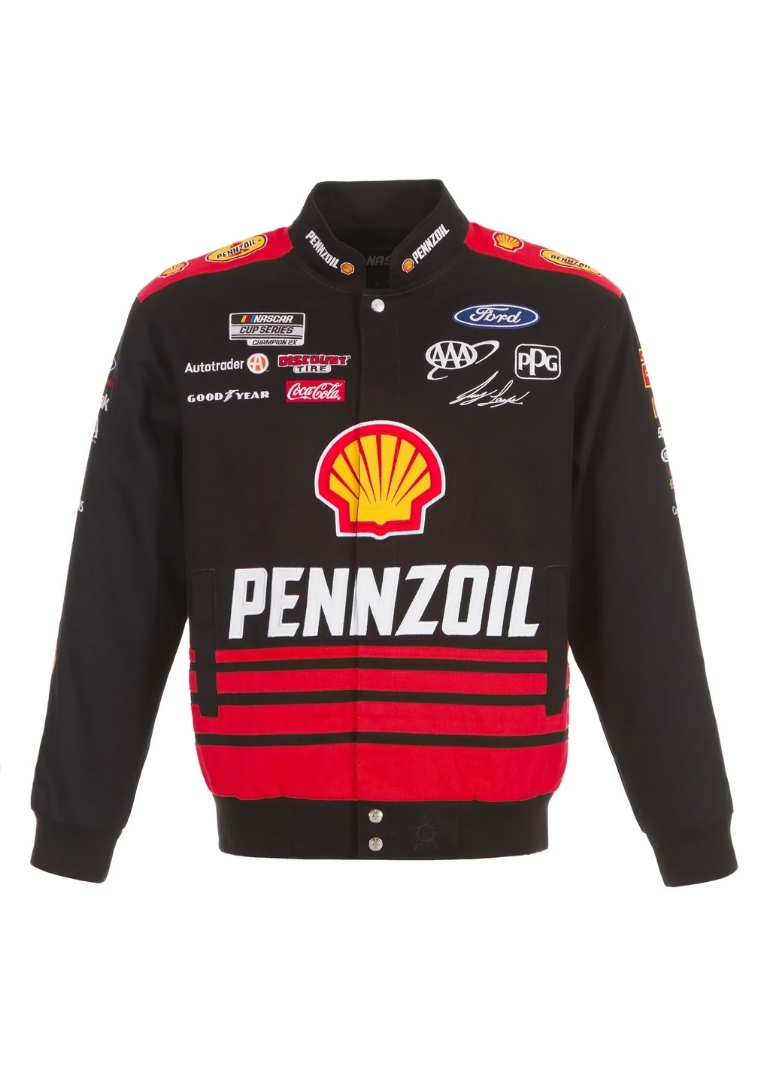 Nascar Joey Logano Shell Pennzoil Twill Full-Snap Jacket 5 Nascar Alex Bowman Black Ally Full-Snap Jacket
