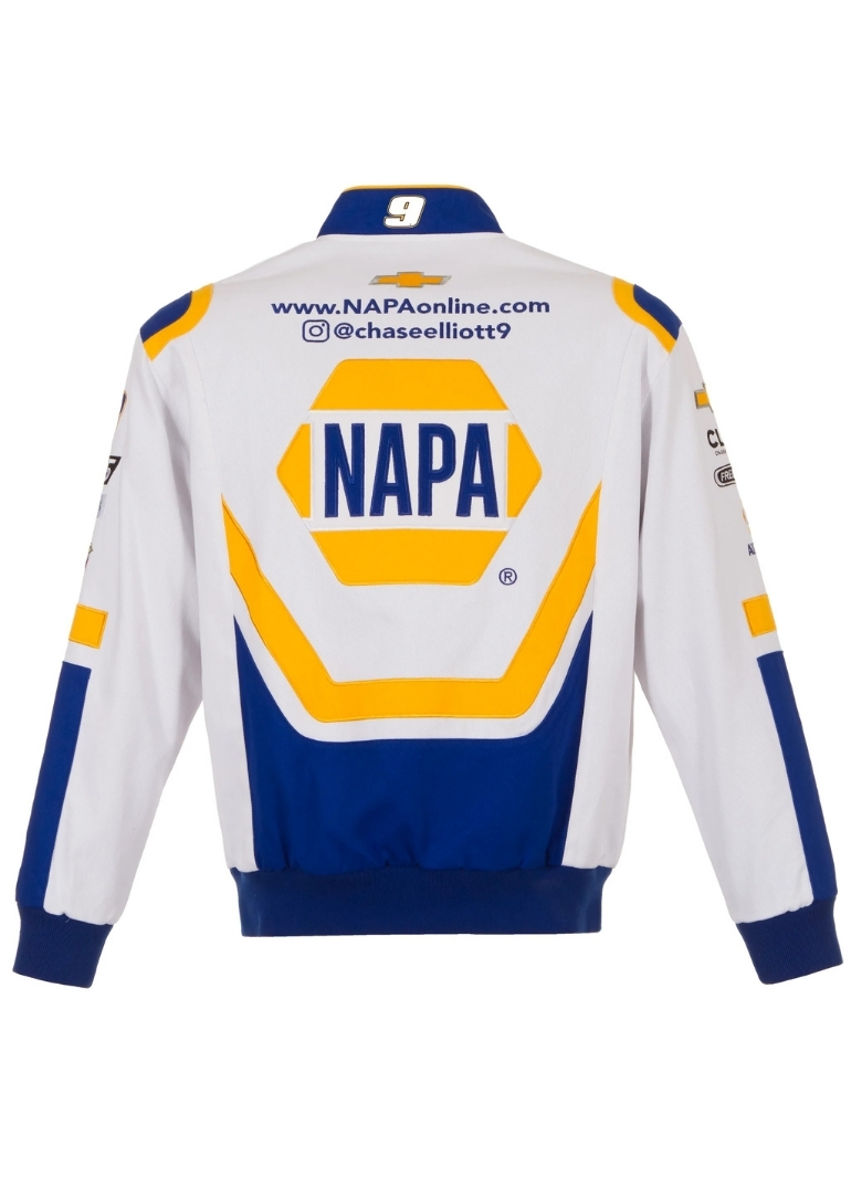 Nascar Chase Elliott NAPA Twill Full-Snap Jacket 6 Nascar Chase Elliott Varsity NAPA Twill Full-Snap Jacket