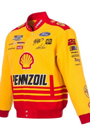 Nascar Joey Logano Shell Pennzoil Twill Full-Snap Jacket