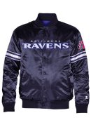 Navy The Pick and Roll Baltimore Ravens Full-Snap Satin Jacket