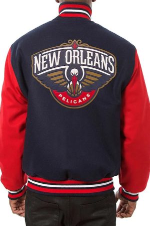 Navy and Red New Orleans Pelicans Varsity Jacket