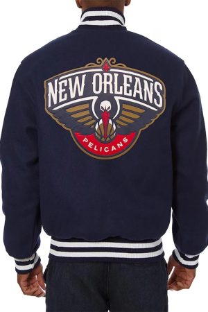 New Orleans Pelicans Navy Varsity Wool Jacket