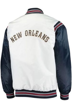 New Orleans Pelicans Renegade Varsity White Navy Jacket
