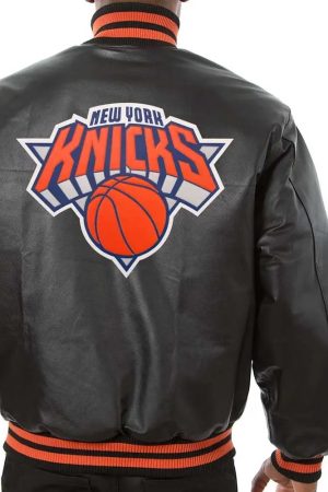 New York Knicks Varsity Black Leather Jacket