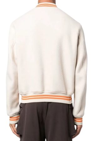 OW Logo-Patch Off-White Varsity Jacket