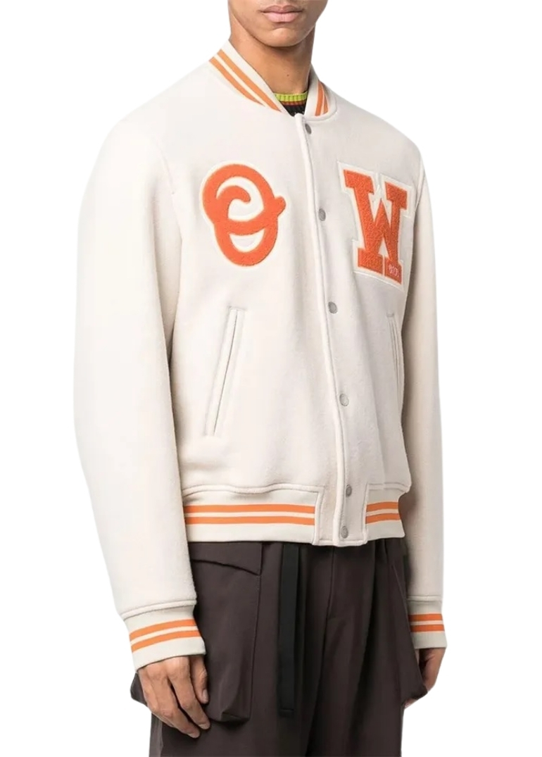 OW Logo-Patch Off-White Varsity Jacket 4 OW Logo-Patch Varsity Jacket