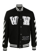 Off-White Black Letterman Wool Jacket