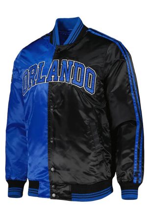 Orlando Magic Fast Break Blue and Black Satin Jacket