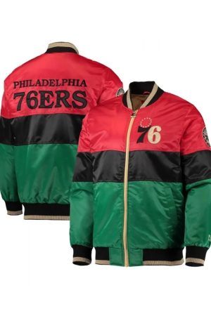 Philadelphia 76ers Satin Full-Zip Jacket
