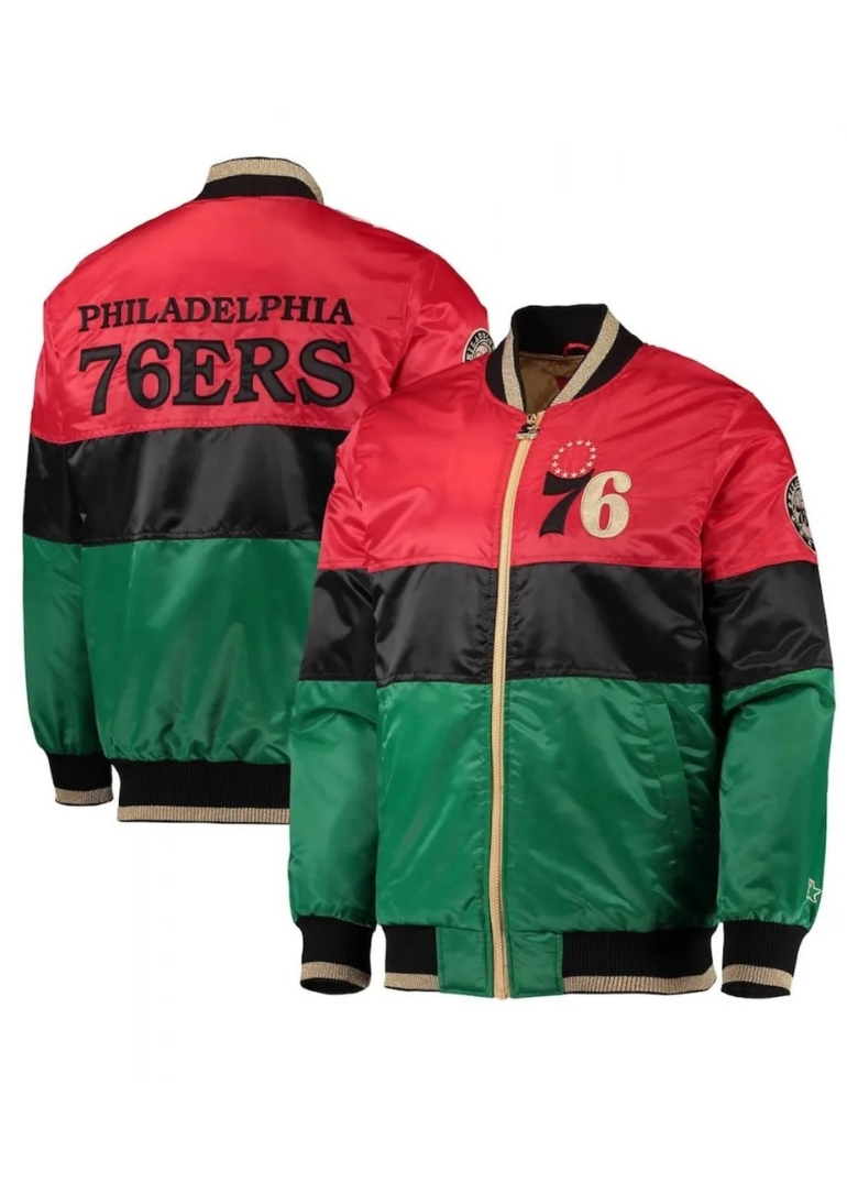 Philadelphia 76ers Satin Full-Zip Jacket 3 Philadelphia 76ers Full-Zip Jacket