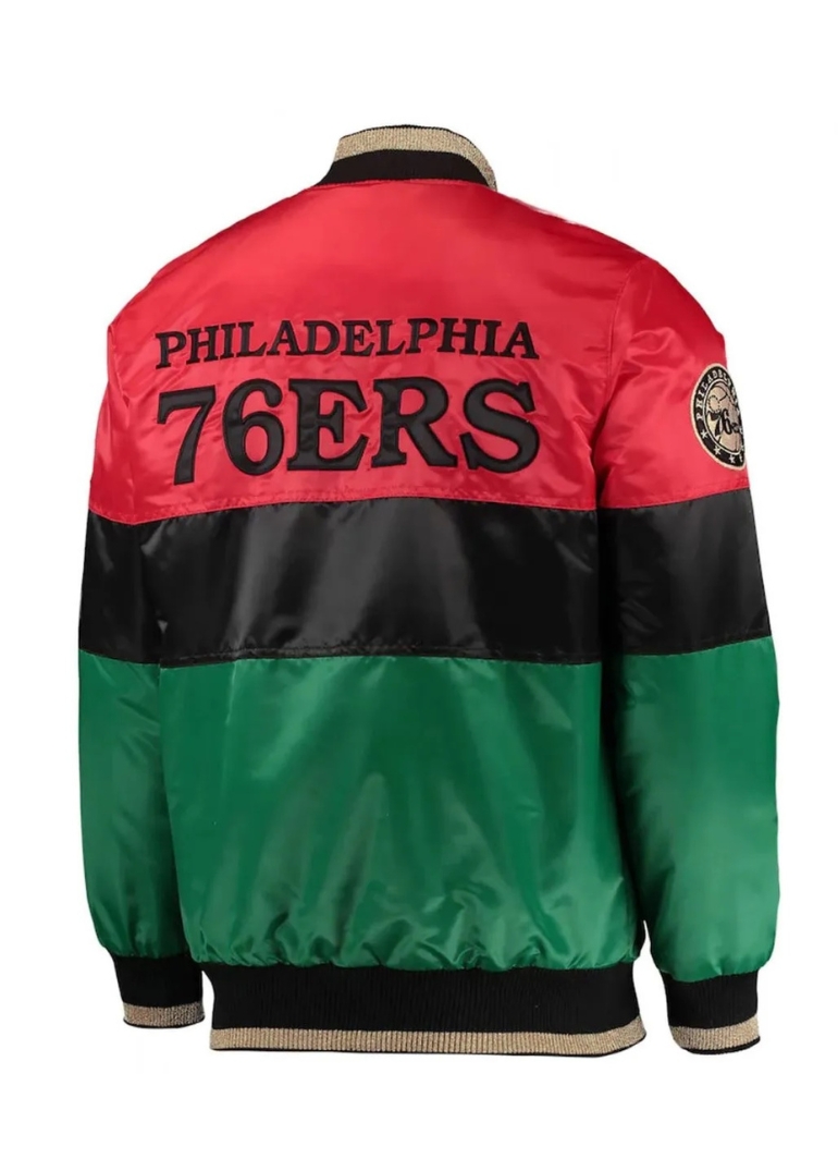 Philadelphia 76ers Satin Full-Zip Jacket 2 Philadelphia 76ers Satin Jacket