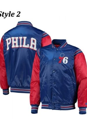 Renegade Philadelphia 76ers Full-Snap Satin Jacket