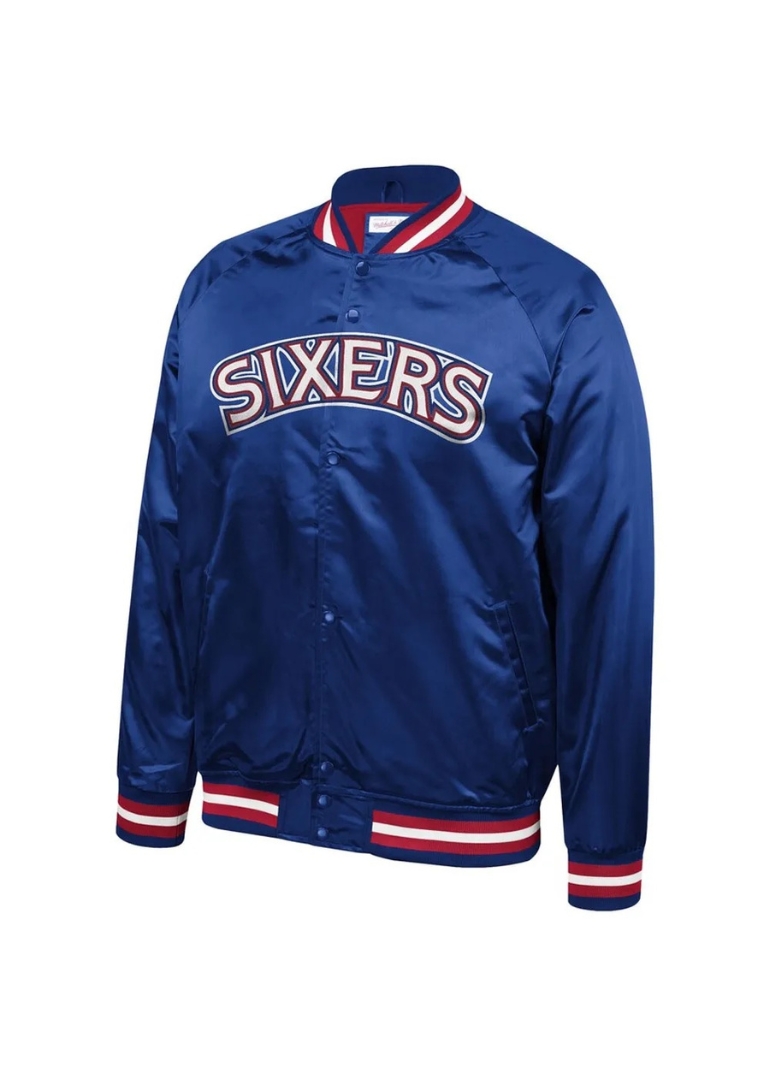 Philadelphia 76ers Sixers Satin Full-Snap Jacket 1 Philadelphia 76ers Sixers Satin Full-Snap Jacket
