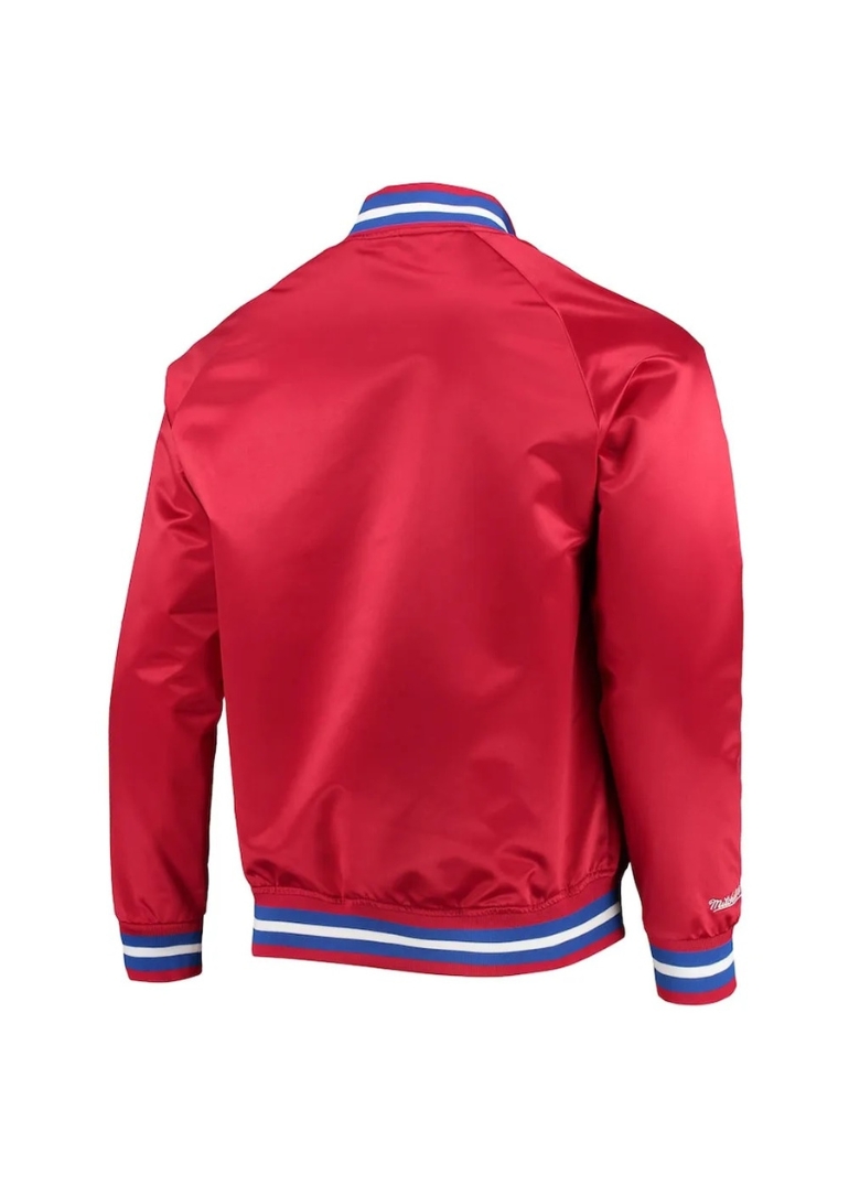 Philadelphia 76ers Sixers Satin Full-Snap Jacket 4 Philadelphia Sixers Satin Full-Snap Jacket