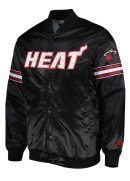 Pick & Roll Miami Heat Black Varsity Satin Jacket