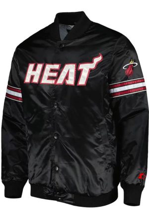 Pick & Roll Miami Heat Black Varsity Satin Jacket