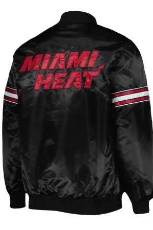 Pick & Roll Miami Heat Black Varsity Satin Jacket