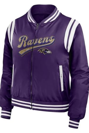 Purple Baltimore Ravens Bomber Full-Zip Jacket
