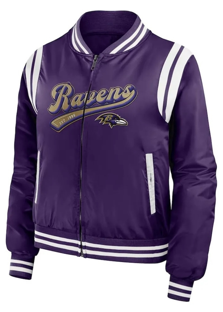 Purple Baltimore Ravens Bomber Full-Zip Jacket 1 Purple Baltimore Ravens Bomber Full-Zip Jacket