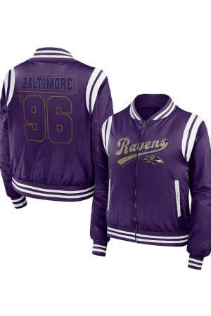 Purple Baltimore Ravens Bomber Full-Zip Jacket