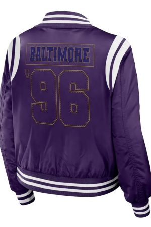 Purple Baltimore Ravens Bomber Full-Zip Jacket