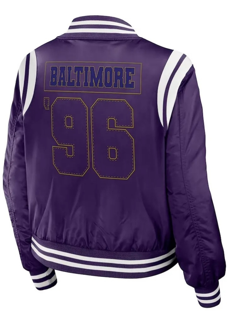 Purple Baltimore Ravens Bomber Full-Zip Jacket 2 Purple Baltimore Ravens Bomber Jacket