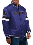 Purple Baltimore Ravens Home Game Varsity Full-Snap Satin Jacket