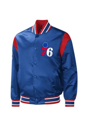 Royal Philadelphia 76ers Force Play Satin Jacket