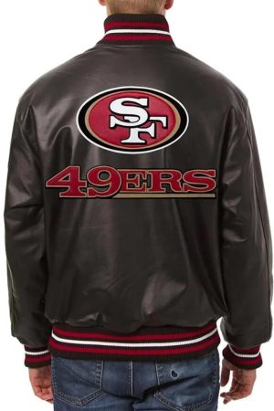 San Francisco 49ers Varsity Black Leather Jacket
