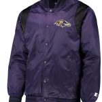 Varsity Baltimore Ravens Full-Snap Satin Jacket - Style 3