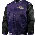Varsity Baltimore Ravens Full-Snap Satin Jacket - Style 2