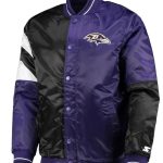 Varsity Baltimore Ravens Full-Snap Satin Jacket - Style 1