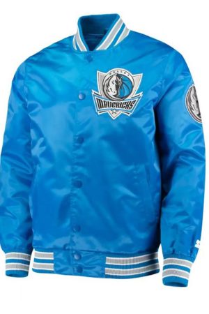 Starter Dallas Mavericks Blue Satin Jacket