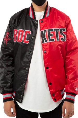 Houston Rockets Red and Black Jacket