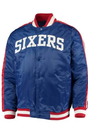 The Offensive Philadelphia 76ers Varsity Satin Full-Snap Jacket