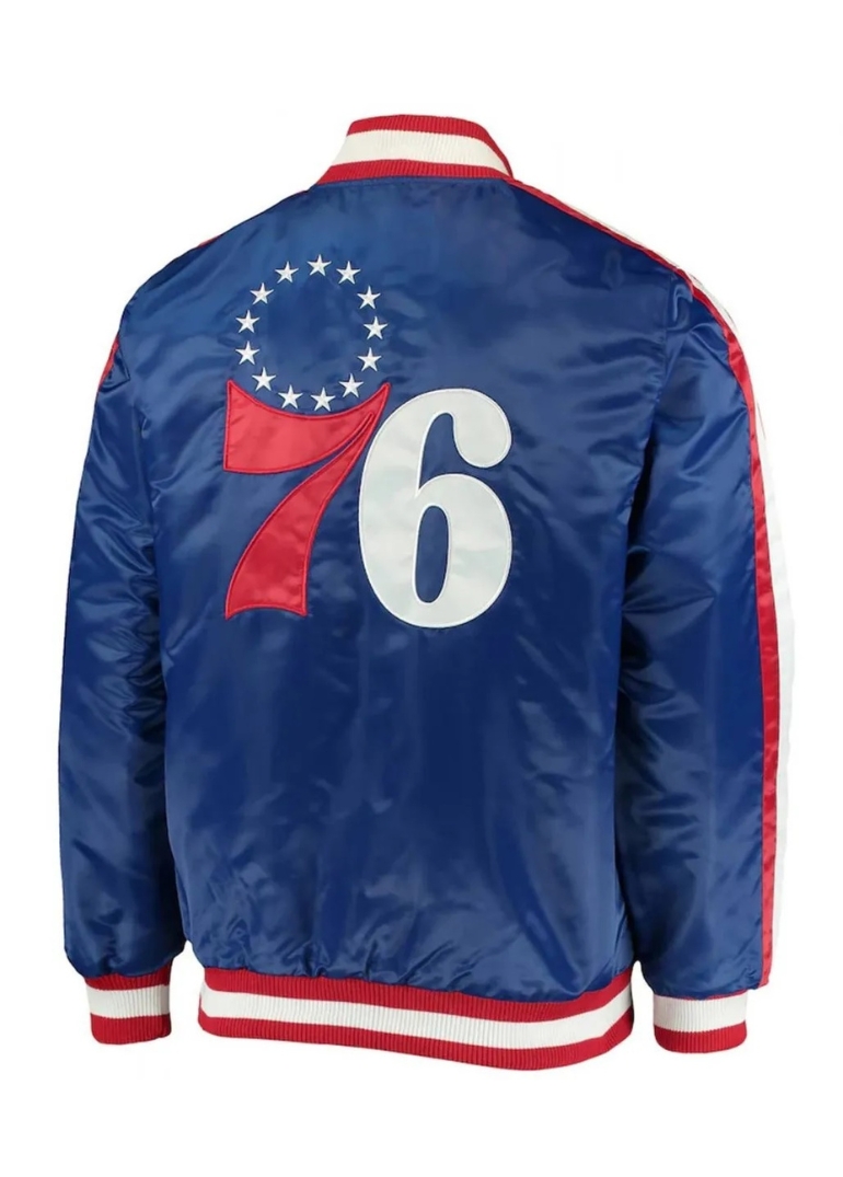 The Offensive Philadelphia 76ers Varsity Satin Full-Snap Jacket 2 The Offensive Philadelphia 76ers Varsity Satin Jacket