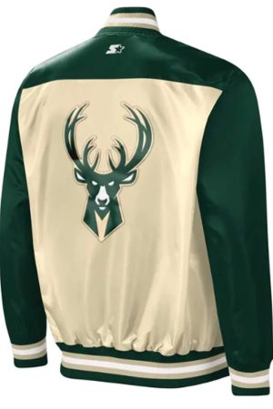 The Tradition II Milwaukee Bucks Green/Cream Satin Jacket