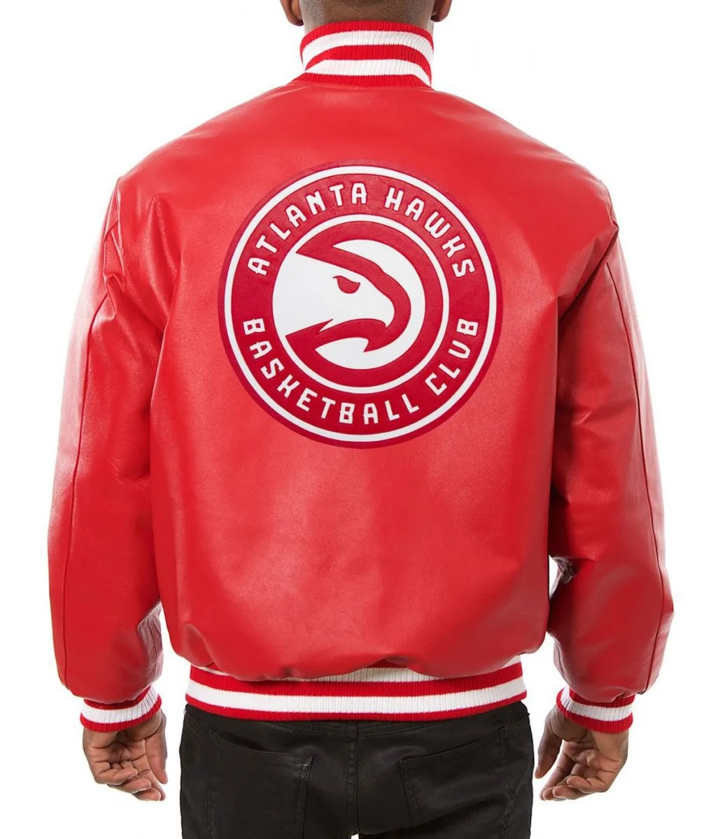 Varsity Atlanta Hawks Red Leather Jacket 2 Varsity Atlanta Hawks Red Leather Jacket